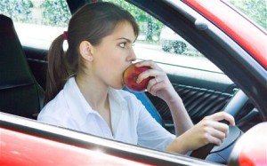 eating behind the wheel